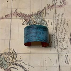 Handmade Upcycled Patina Copper Cuff Bracelet